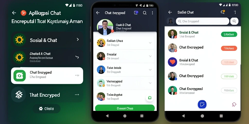 Antarmuka 8180 menampilkan fitur Chat Encrypted yang sederhana dan aman.