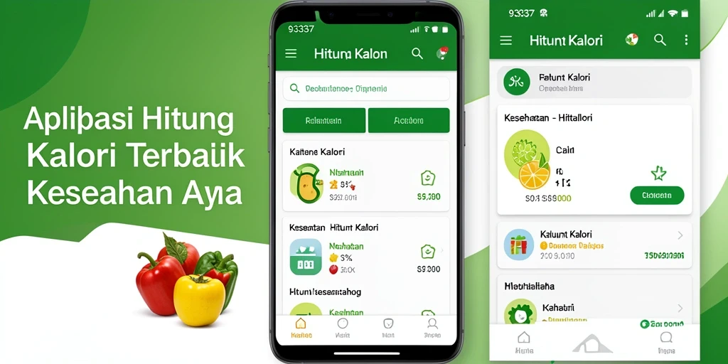 Antarmuka aplikasi 93337 untuk menghitung kalori dengan mudah.
