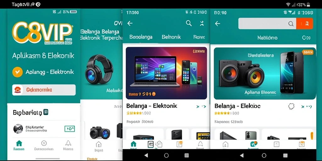 Tampilan antarmuka aplikasi C8VIP untuk belanja elektronik.