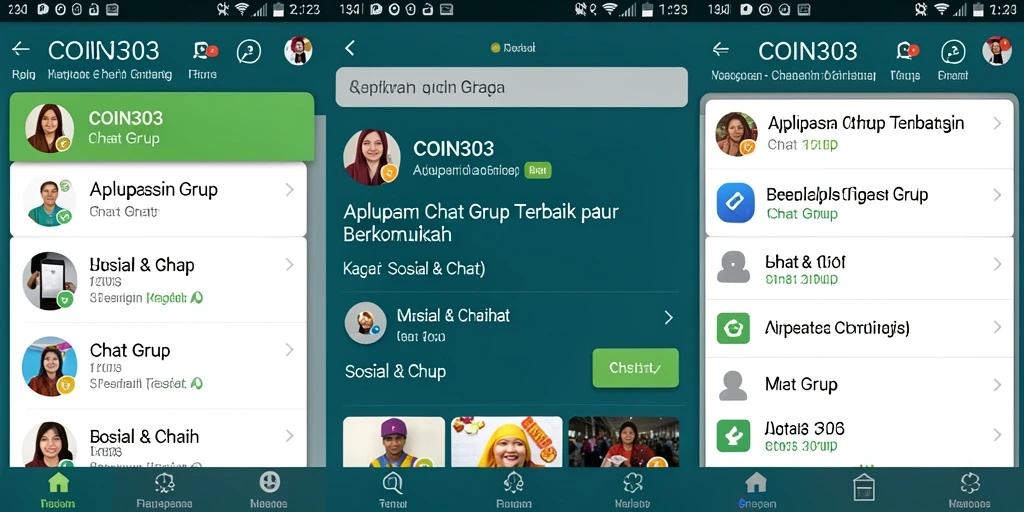 Tampilan antarmuka COIN303 saat chatting di grup.