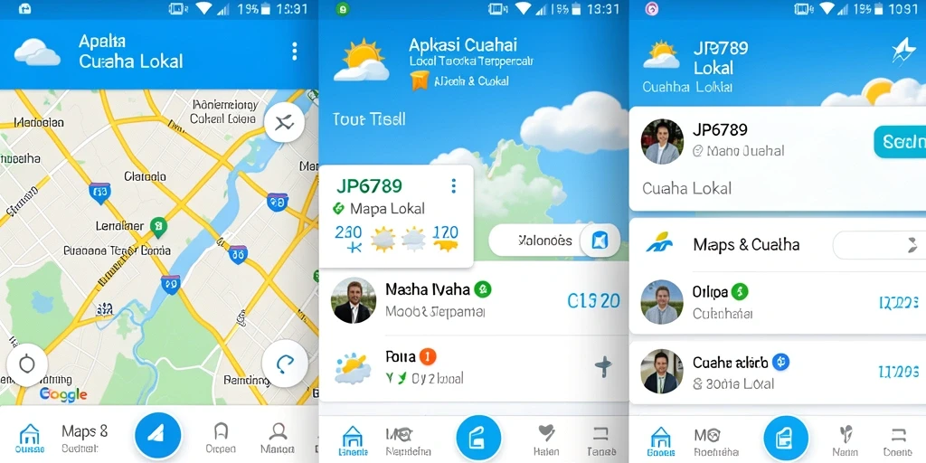 Antarmuka utama aplikasi Cuaca Lokal JP6789.