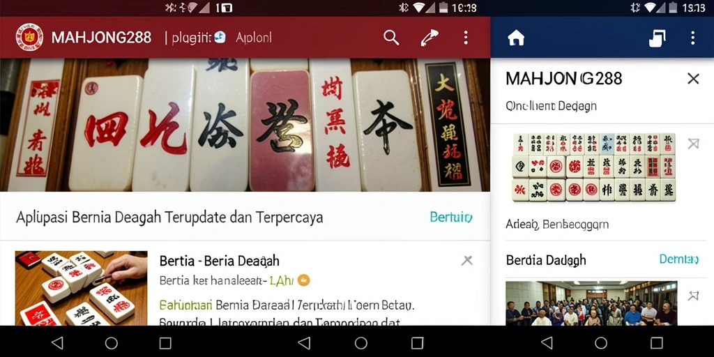 Antarmuka MAHJONG288 menampilkan berita daerah terkini dengan jelas.