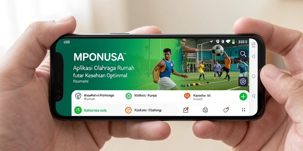 Antarmuka pengguna MPONUSA menampilkan berbagai program olahraga di rumah.