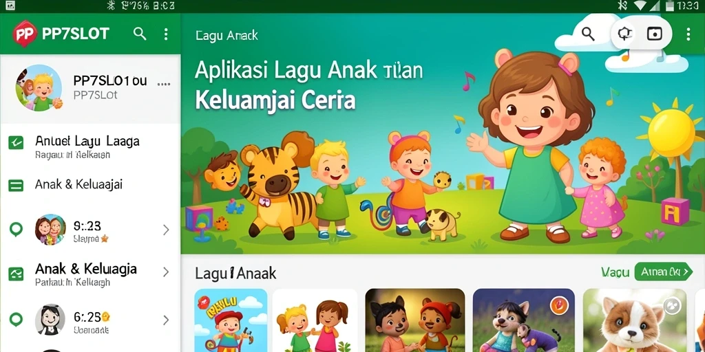 Tampilan antarmuka aplikasi PP7SLOT yang ceria dan menarik.