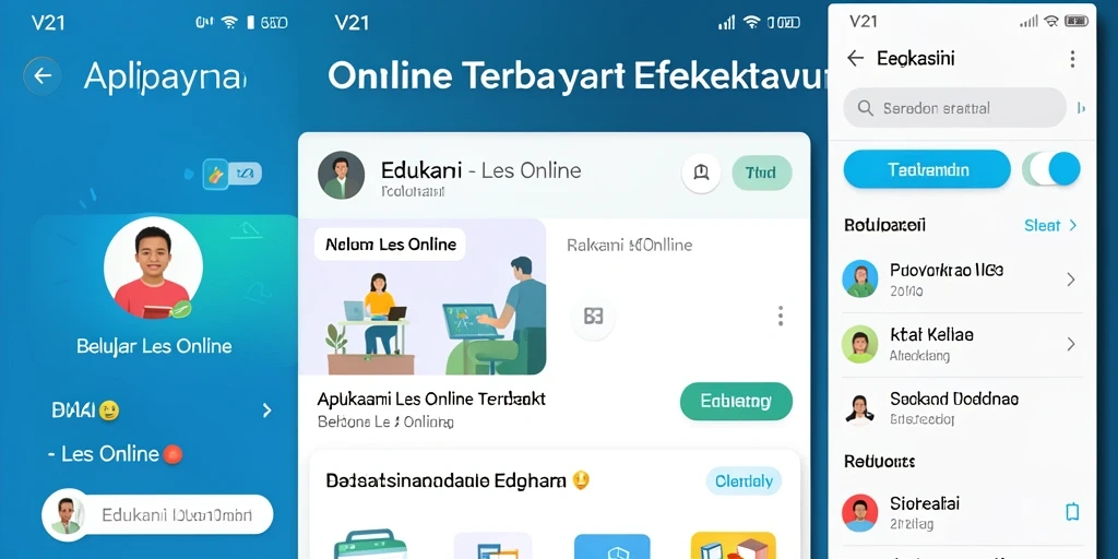 Antarmuka V21 yang user-friendly untuk Les Online.